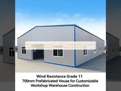 Wind Resistance Grade 11 700mm Prefabricated House for Customizable Workshop Warehouse Construction