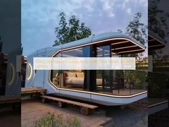 500kg Steel Space Capsule House with Solar Panels and LED Lighting